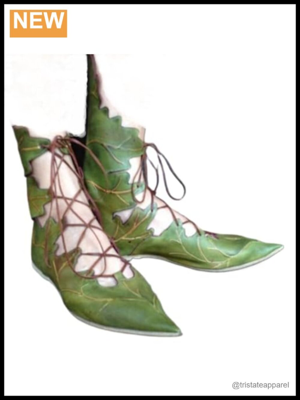 Women's Leaf Shaped Lace Up Pointed Toe Low Block Heel Ankle Boots